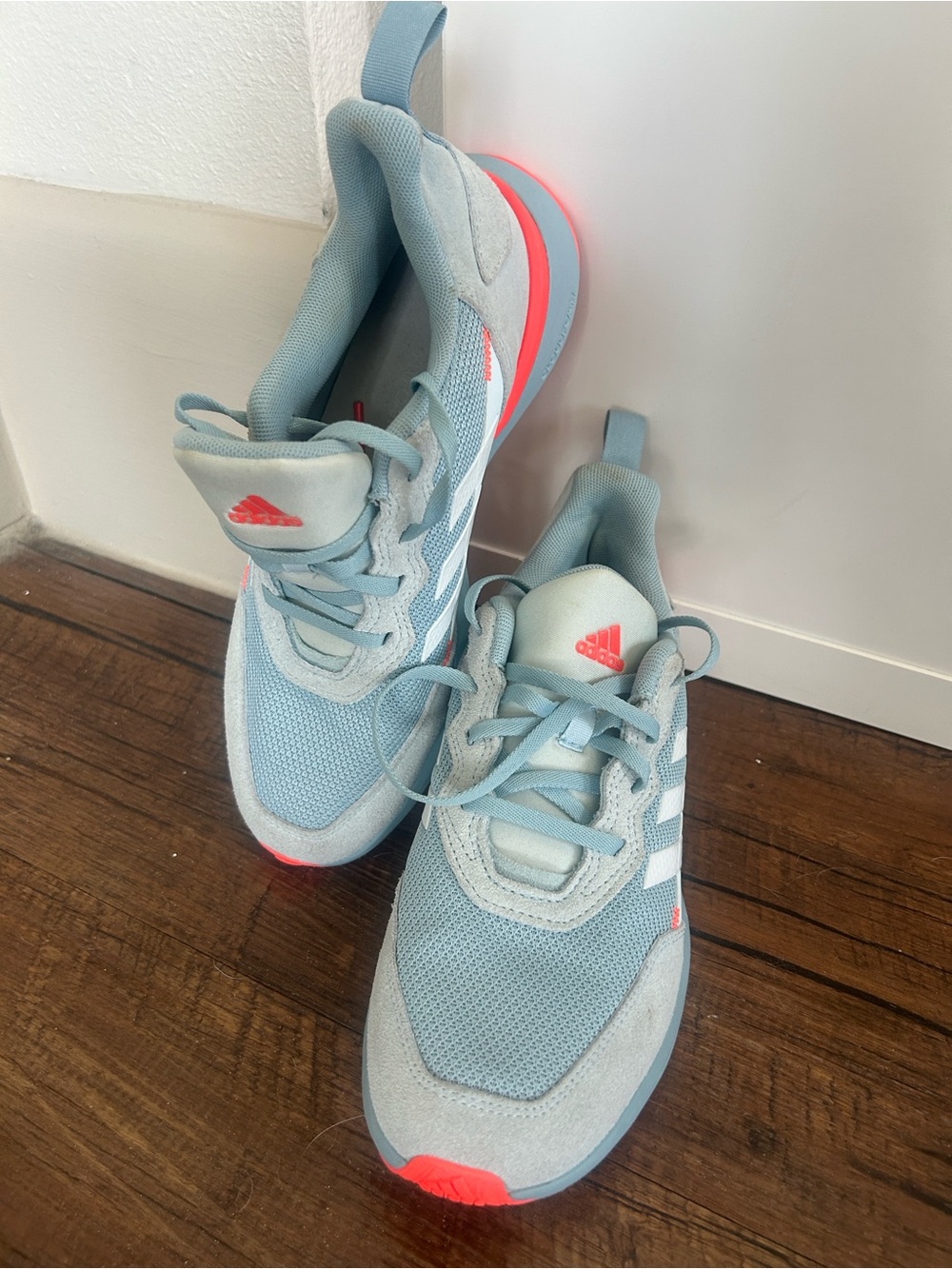 adidas womens Light Blue and orange Sneakers - Picture 8 of 14